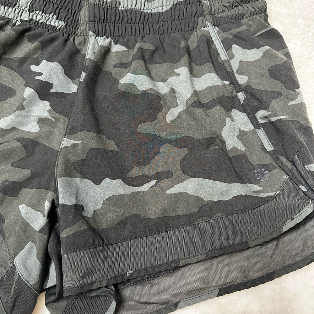 Athleta Camo Mesh Racer Running Shorts - Picture 3 of 9